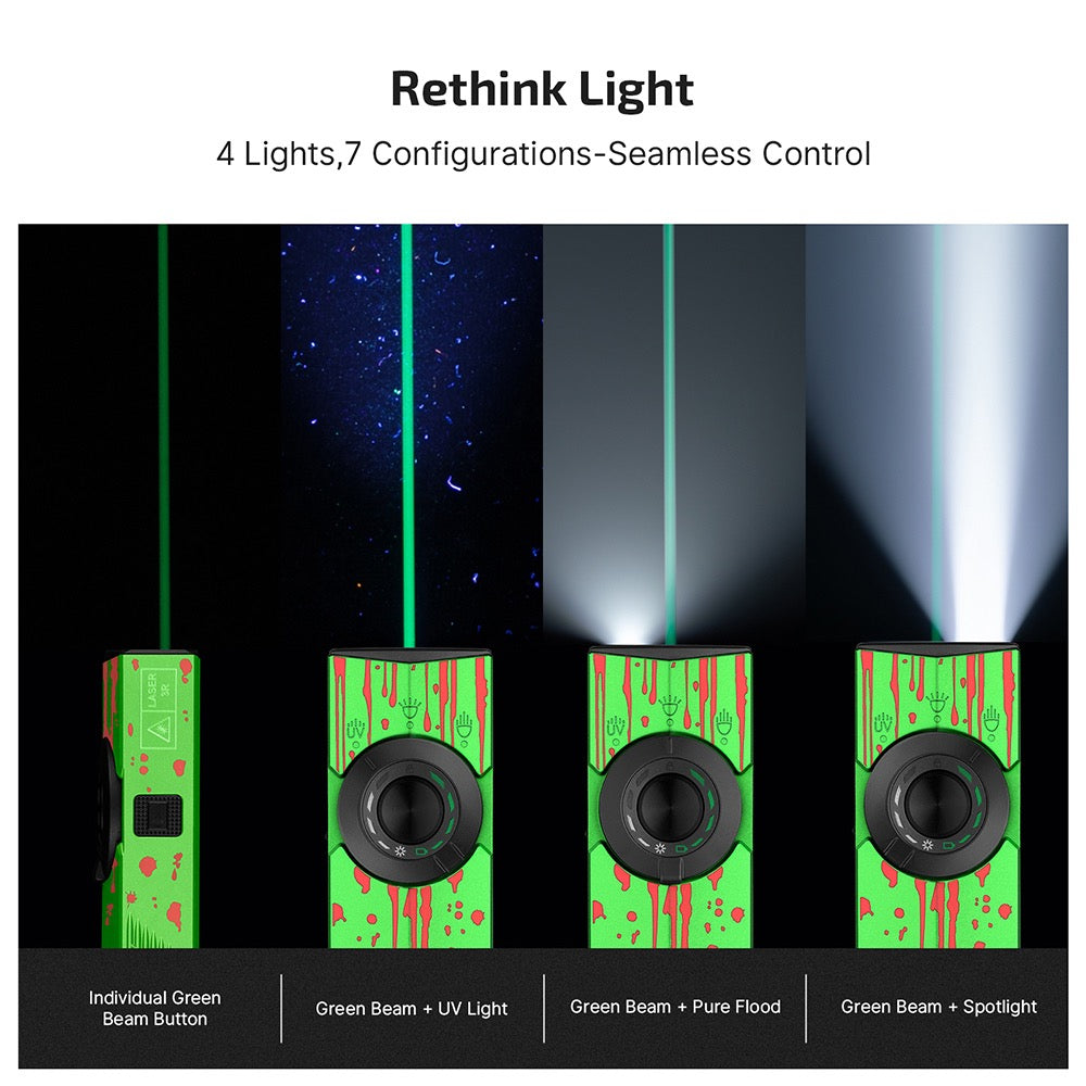 Olight ArkPro – 1,500 Lumen USB-C Rechargeable Flashlight Zombie Green (UV + Class 3R + EDC)