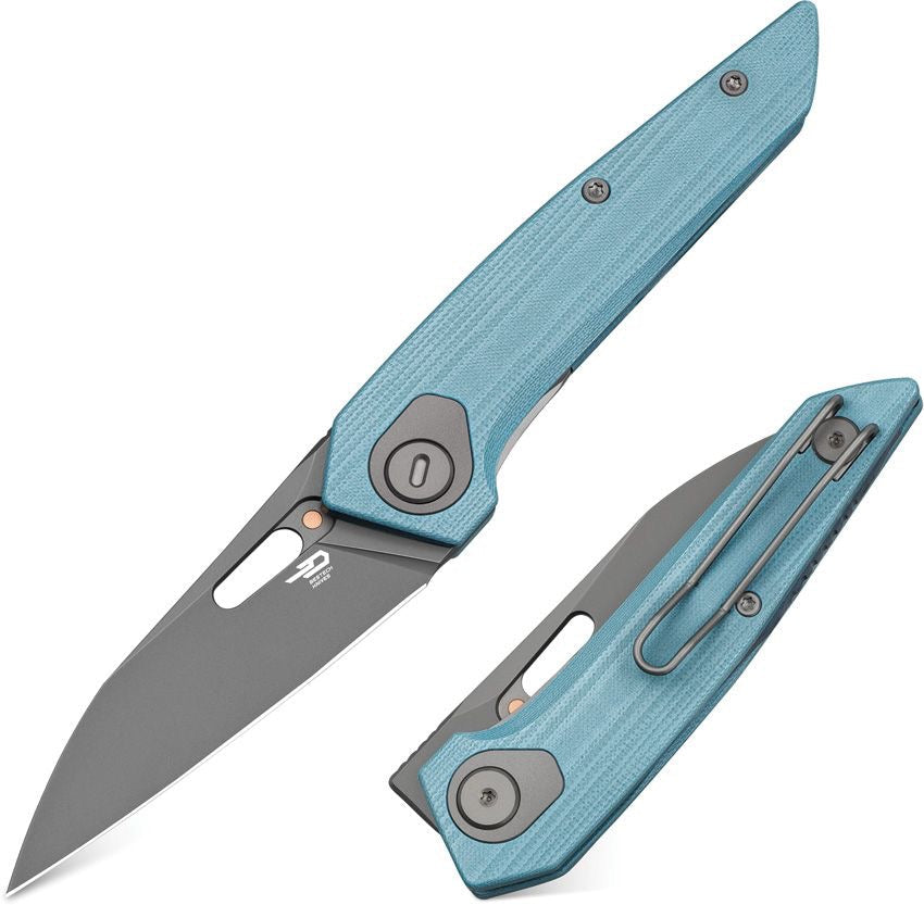 BESTECH VK-VOID G10 BG63C Grey G10 Handle 2.854" Grey PVD M-CUT Blade
