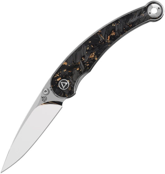 QSP Dolphin Liner Lock 3.15in 14C28N Blade Carbon Fiber Handle (QS161-A)