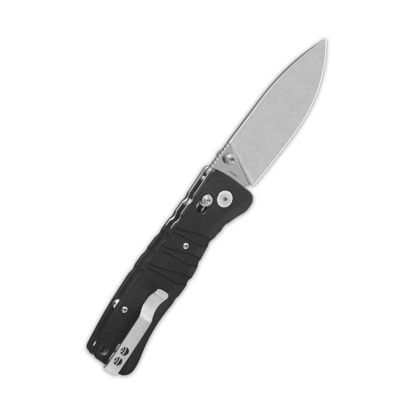 QSP Ripley Glyde Lock Pocket Knife Stonewash 14C28N Blade Black G10 Handle (QS160-A1)