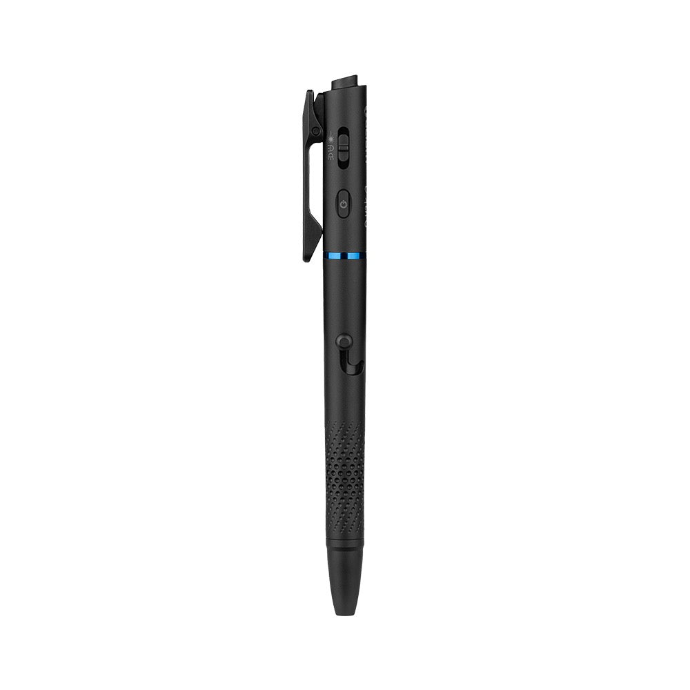 Olight O'Pen 3 Black side profile showing aluminum body and spring-loaded pocket clip