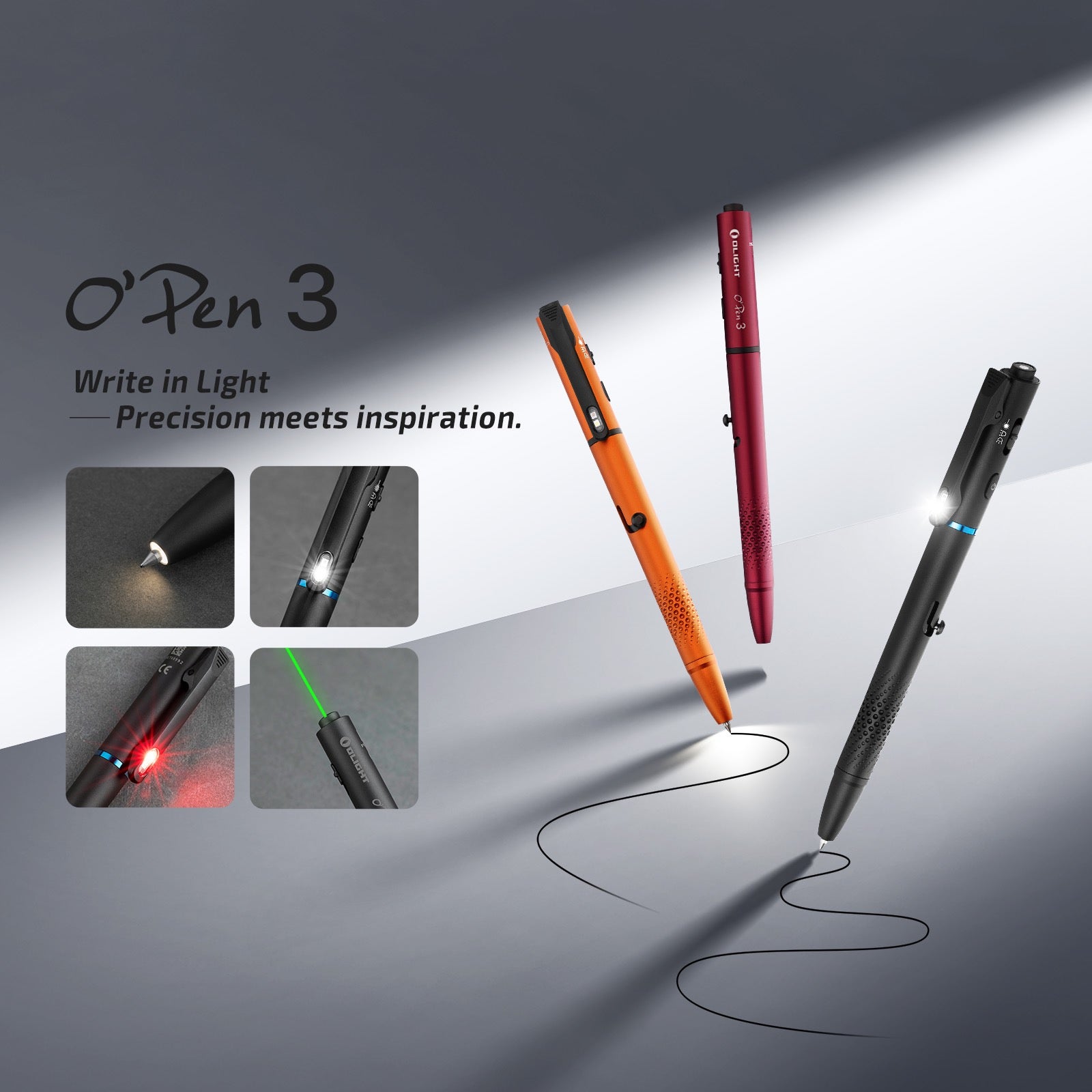 Olight O'Pen 3 Black 120 lumen white clip light illumination