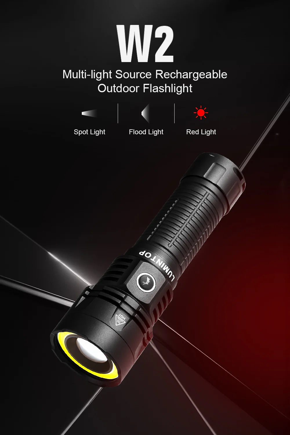 Lumintop W2 Green 2-in-1 600 Lumen Outdoor Torch & COB LED Flashlight USB-C Rechargeable