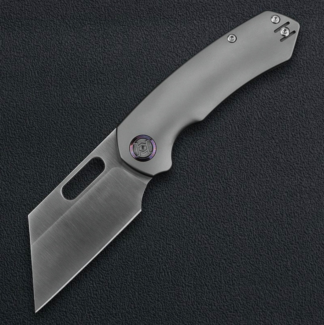 Kunwu Primo – 3.42″ VANCRON Blade, Satin Finish, Beadblast Titanium Handle, 3D Clip (K710T-1A)
