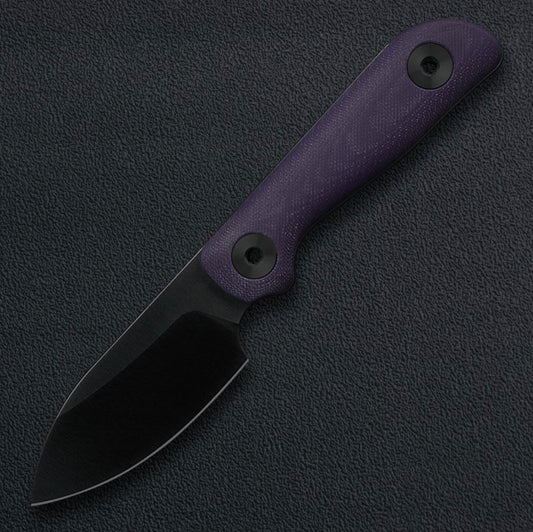 Kunwu Stiffy P Fixed Blade 3in DLC VANADIS8 Blade Purple G10 Handle F705PL-3