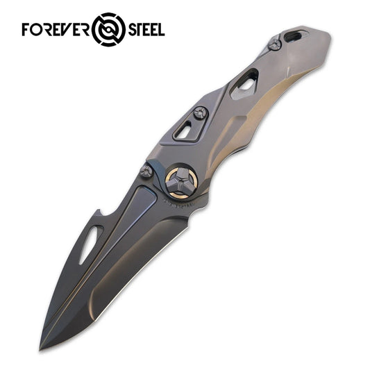 FS EDC Athron DLC B Folding Knife M390 Blade Titanium Handle