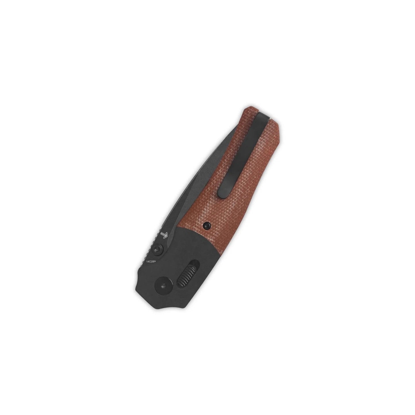 QSP Vault Glyde Lock Pocket Knife Black 3.25in 14C28N Blade Tan Micarta Handle (QS157-C2)