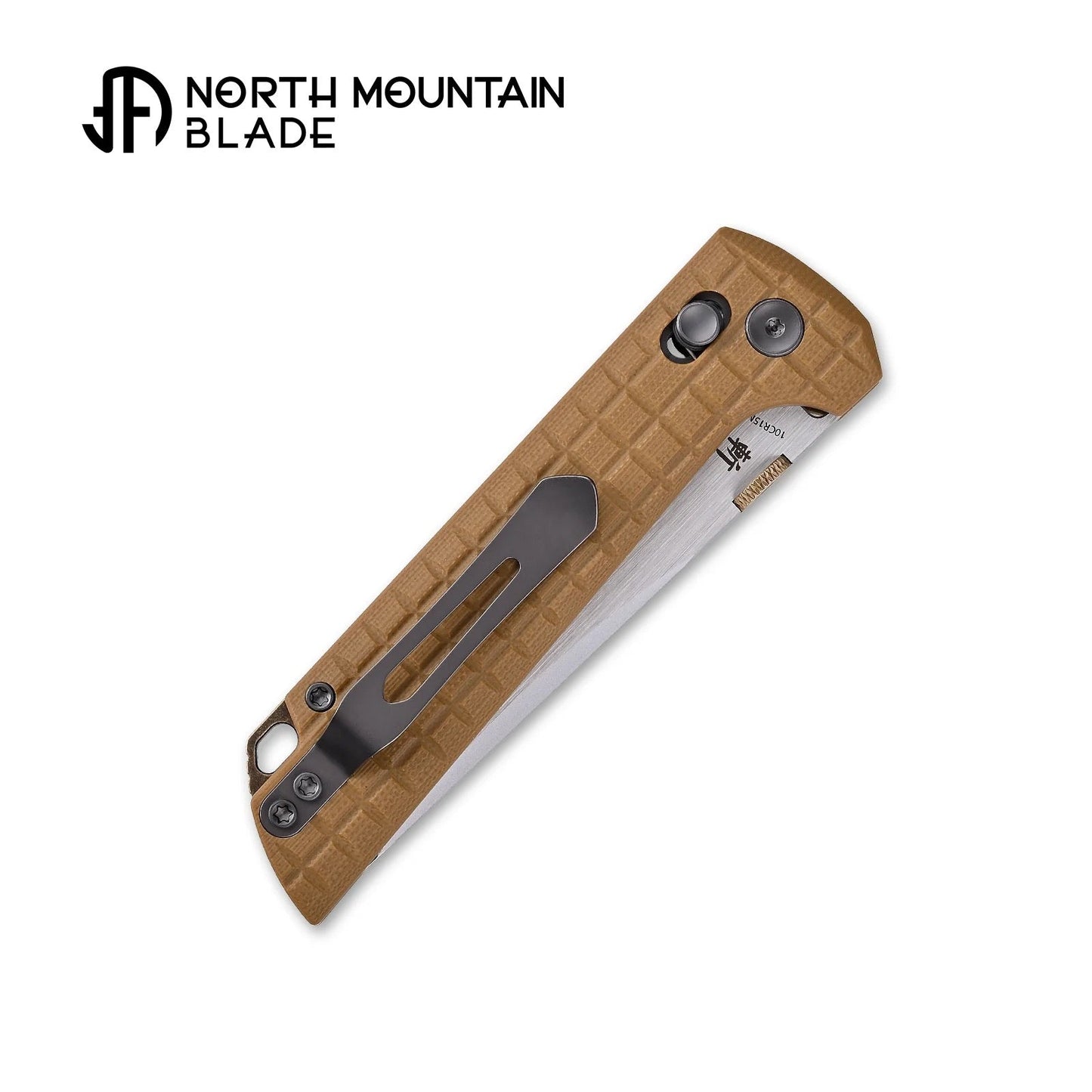 North Mountain Blade 2418-TAN-G-5 Chop – 3.5" 5-Layer Copper Steel Crossbar Lock Knife