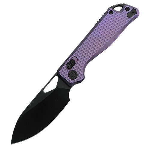 Kunwu Pulsar 3.34in DLC Elmax Blade Purple Diamond Texture Titanium Handle X705T-3