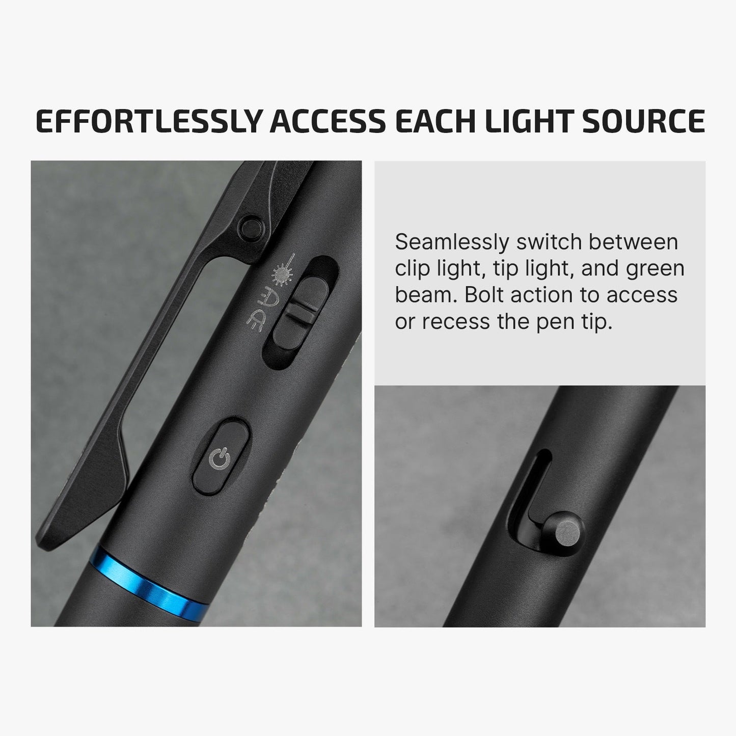 Olight O'Pen 3 Black two-stage red clip light for night vision