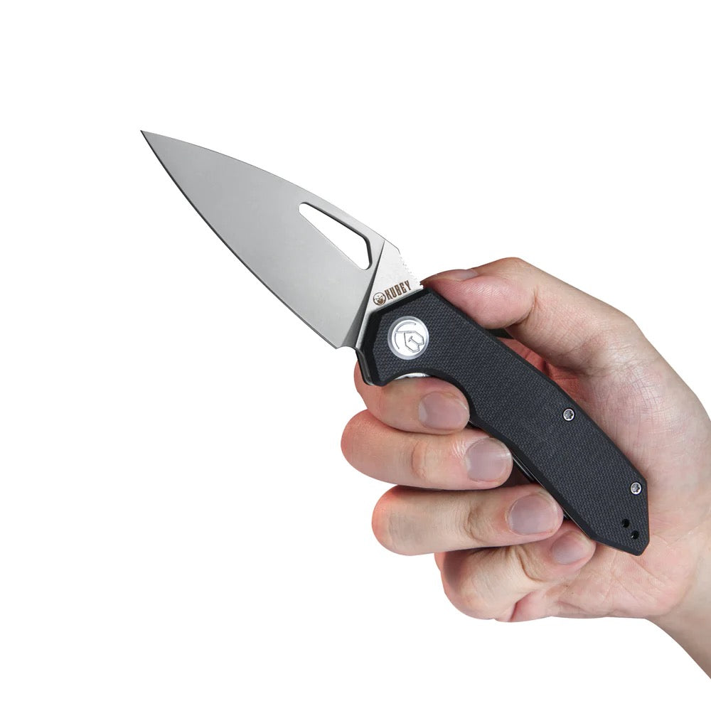 Kubey Coeus Folding Pocket Knife 3.11in D2 Steel Black Textured G10 Handles