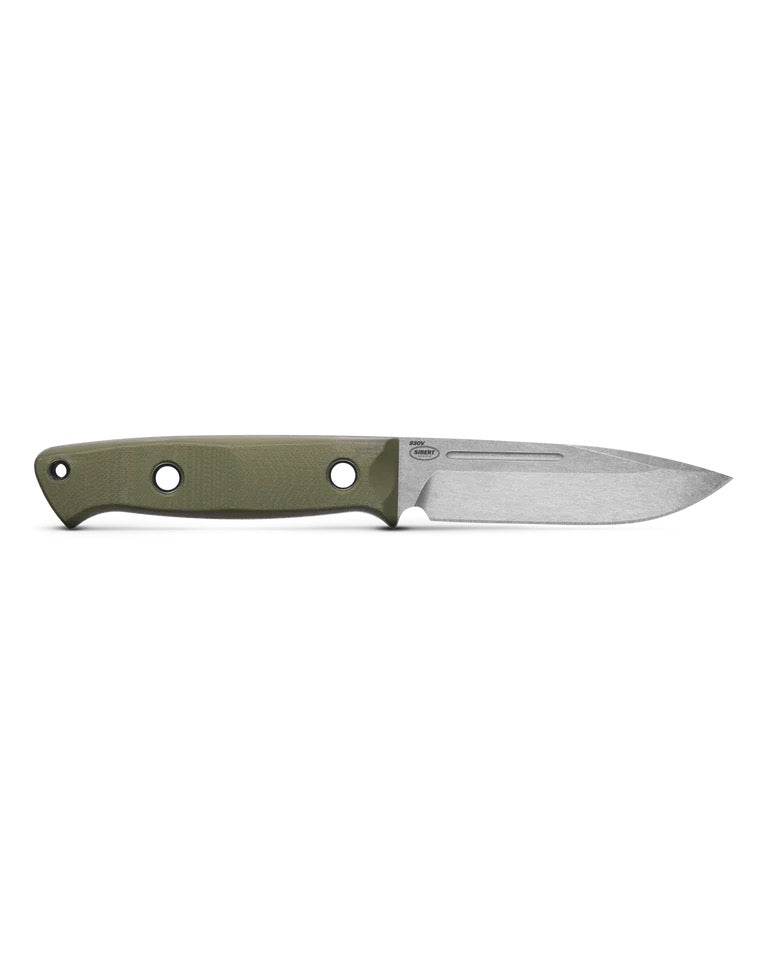 Benchmade 163-1 Bushcrafter OD green G10 handle detail