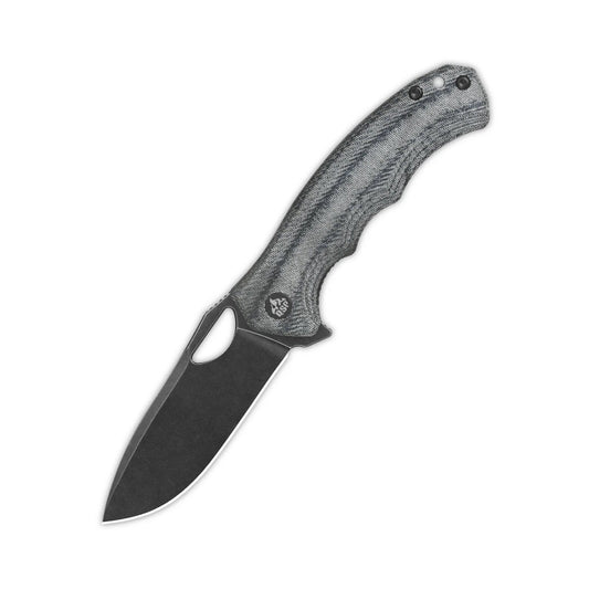 QSP Gorilla 3.37in Black Stonewashed 14C28N Blade Denim Micarta Handles QS153-B2