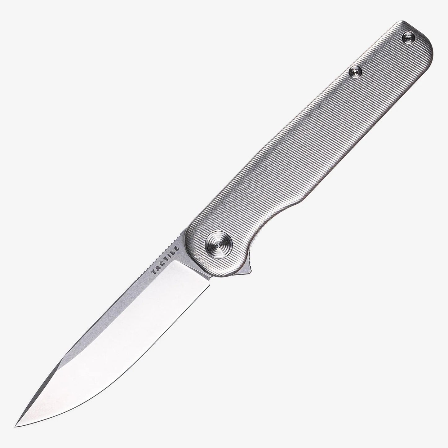 Tactile Knife Co Rockwall Flipper Stonewashed 3.4in Magnacut Blade Titanium Contoured Handles