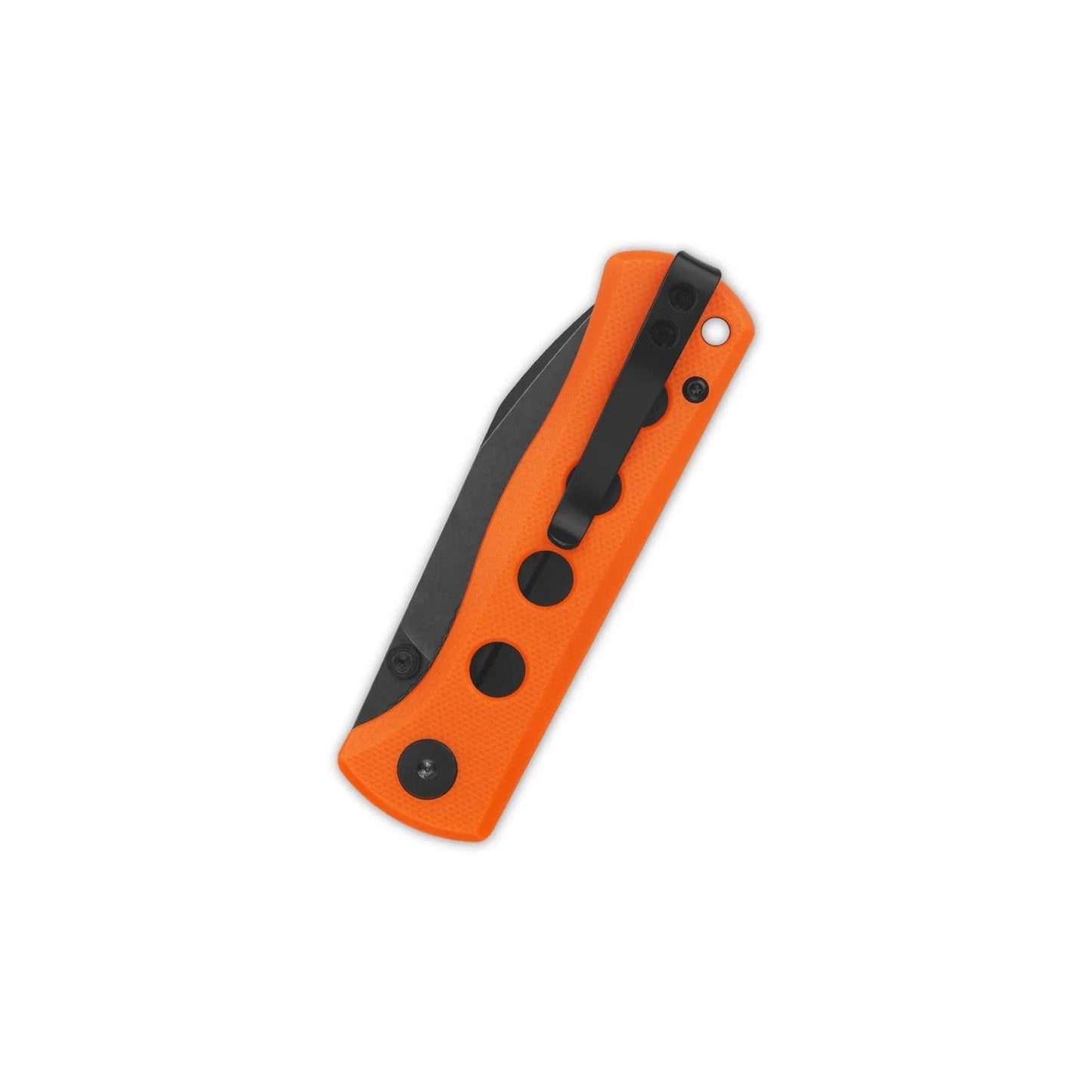 QSP Canary Folder 2.84in Black Stonewashed 14C28N Blade Orange G10 Handle QS150-B2