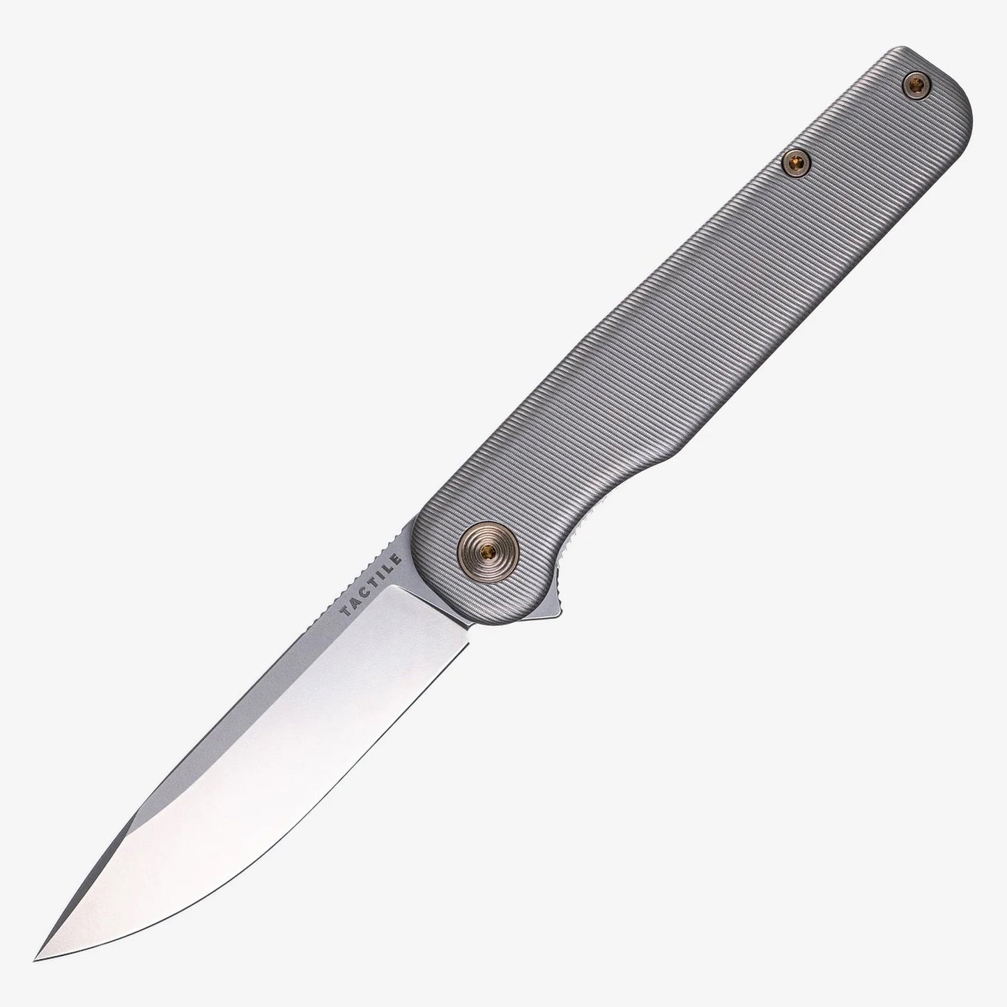 Tactile Knife Co Rockwall Flipper Slate Gray 3.4in Magnacut Blade Titanium Contoured Handles
