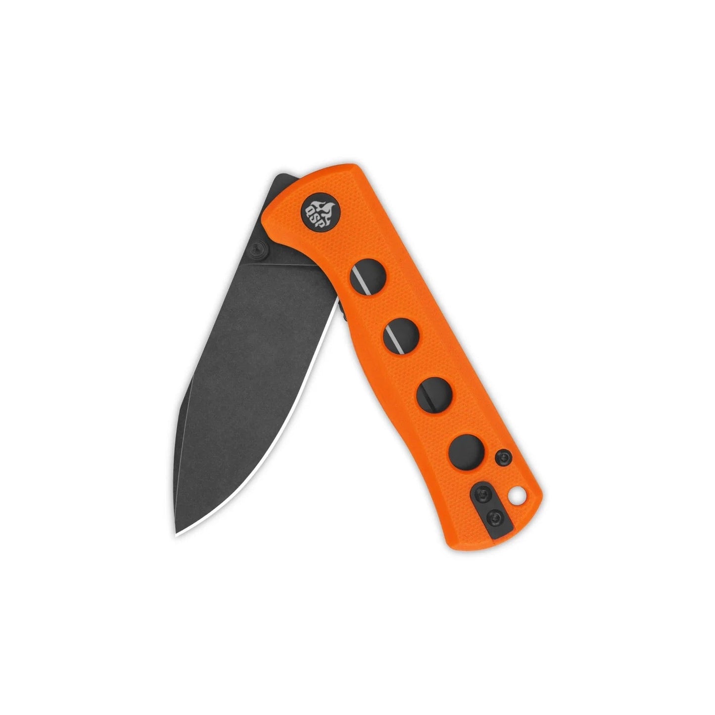 QSP Canary Folder 2.84in Black Stonewashed 14C28N Blade Orange G10 Handle QS150-B2