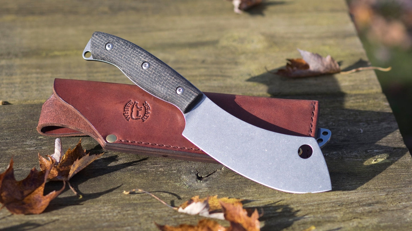 White River Camp Cleaver WRCC55-BNA blade detail – CPM S35VN modified cleaver