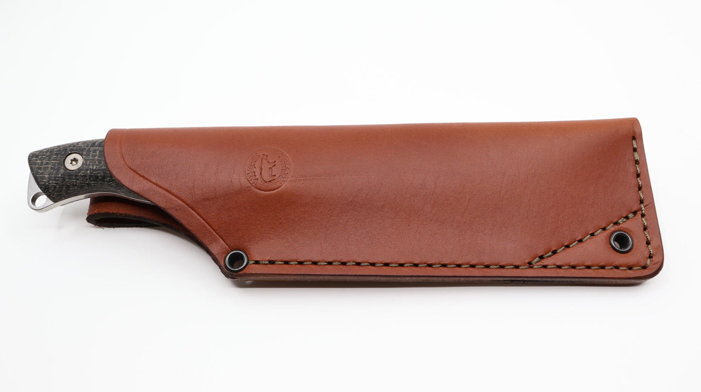 White River Camp Cleaver WRCC55-BNA with leather sheath