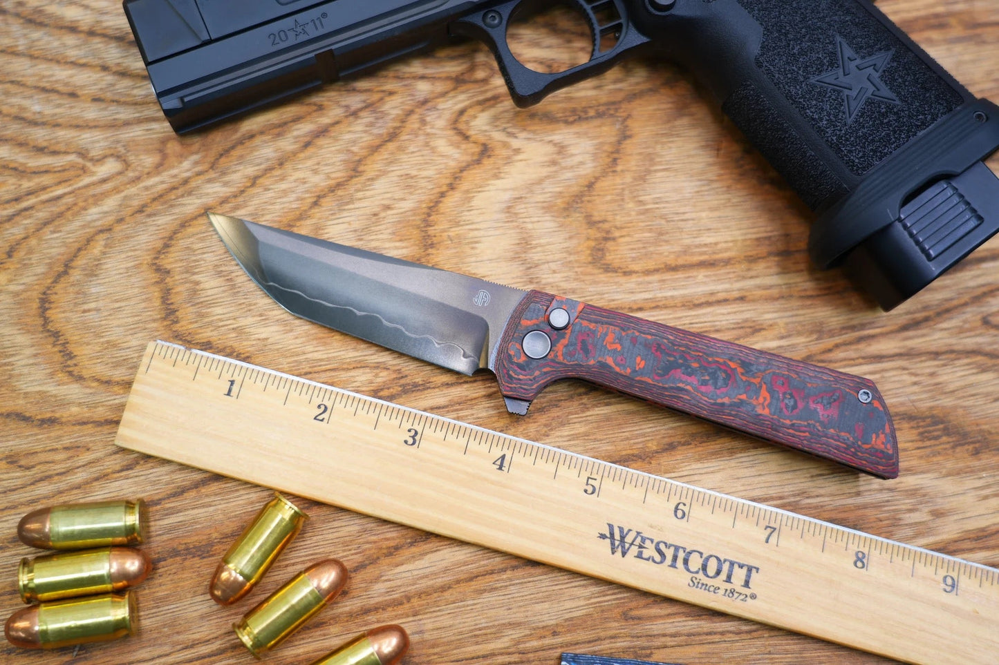 North Mountain Chop 2 2405-B-DLC 3.5in DLC SLD-Magic Steel Red & Black Carbon Fiber Handle