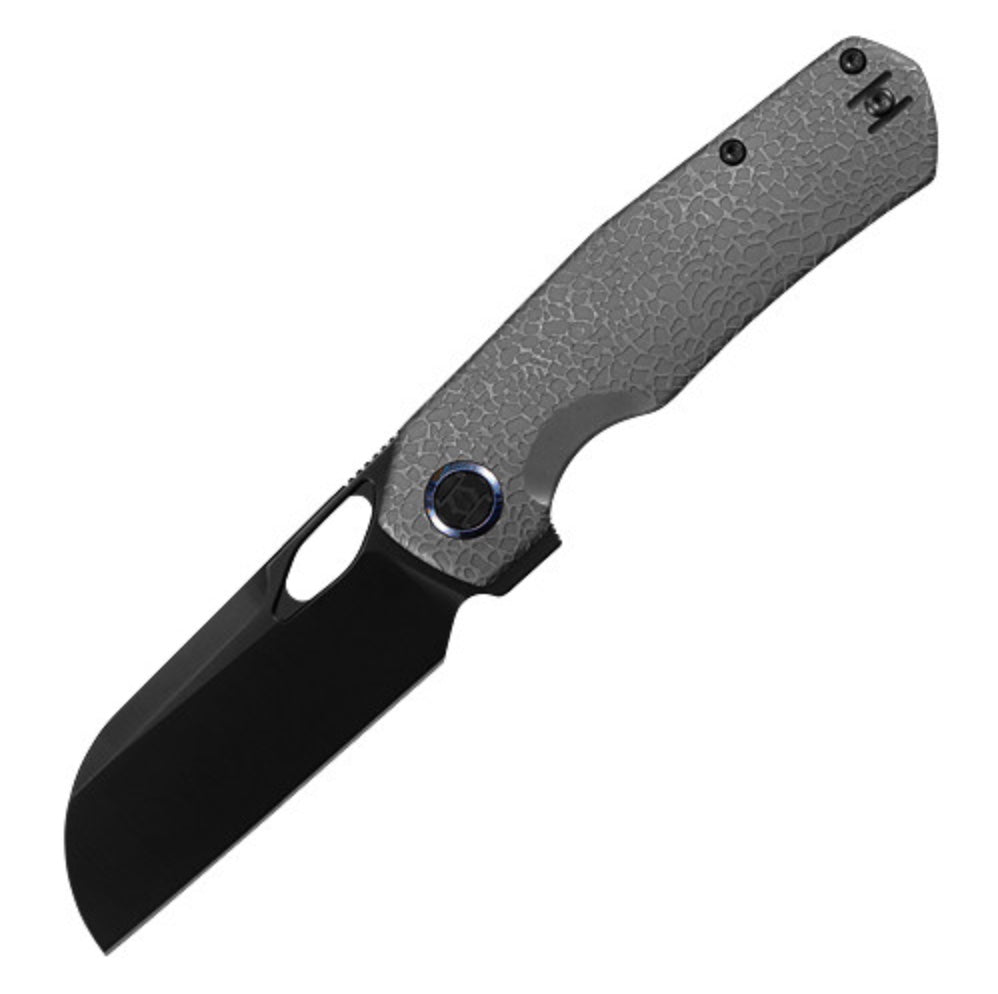 Kunwu S‑TAO II Folding Knife – 3.44″ DLC Vanax Sheepsfoot Blade, Honeydew Texture Titanium Frame Lock