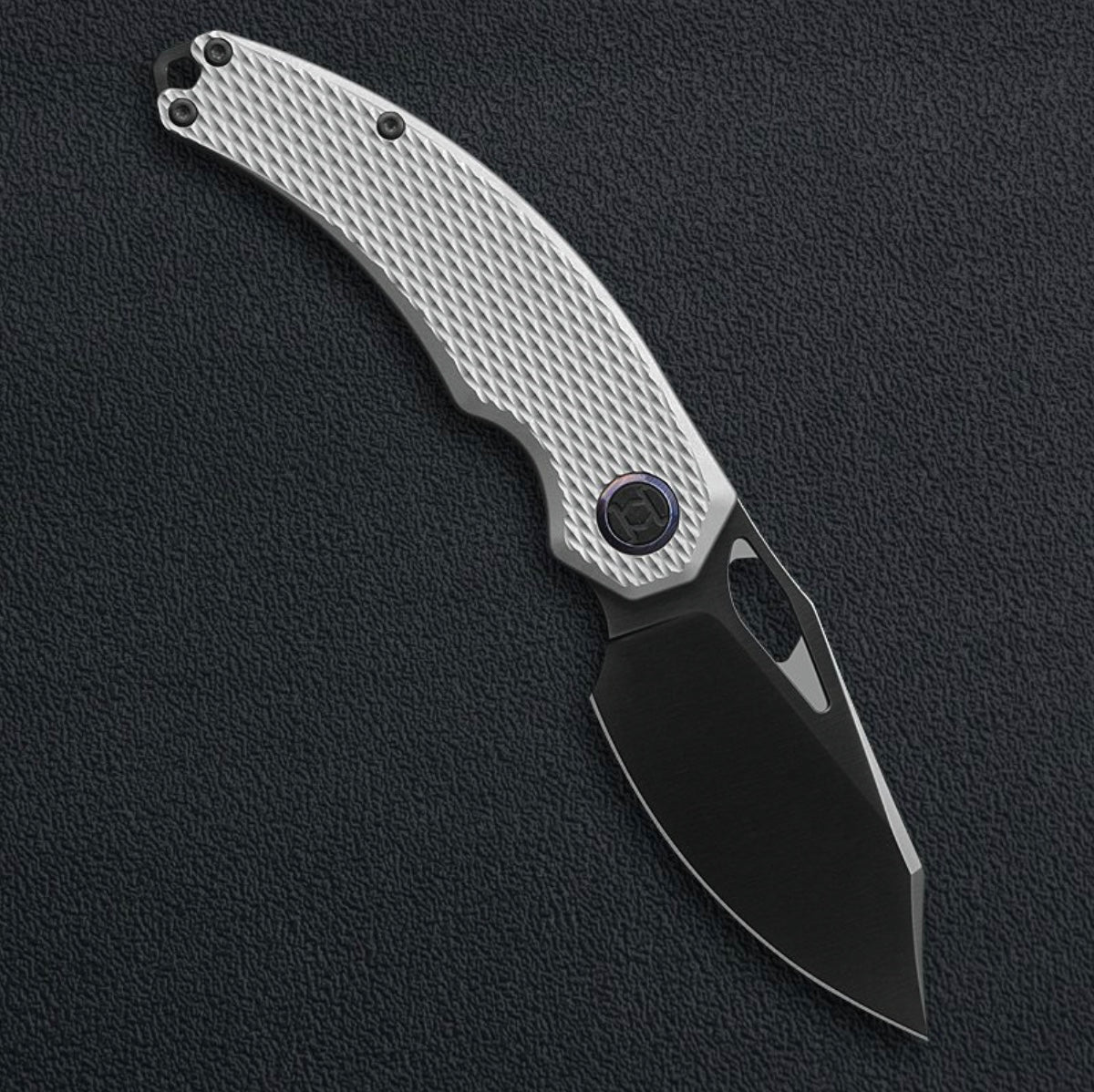 Kunwu Padre (Left-Handed) K706T-4-LT, 3.35″ DLC Vanax Blade, Titanium Handle, Frame Lock, view 2