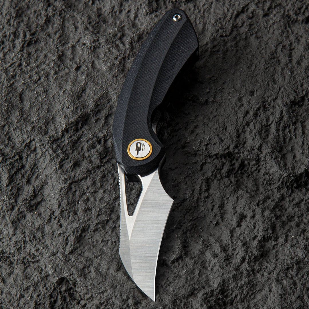 Bestech Knives BIHAI BG53A-1 Folding Knife 2.15in 14C28N Steel Black G10 Handles