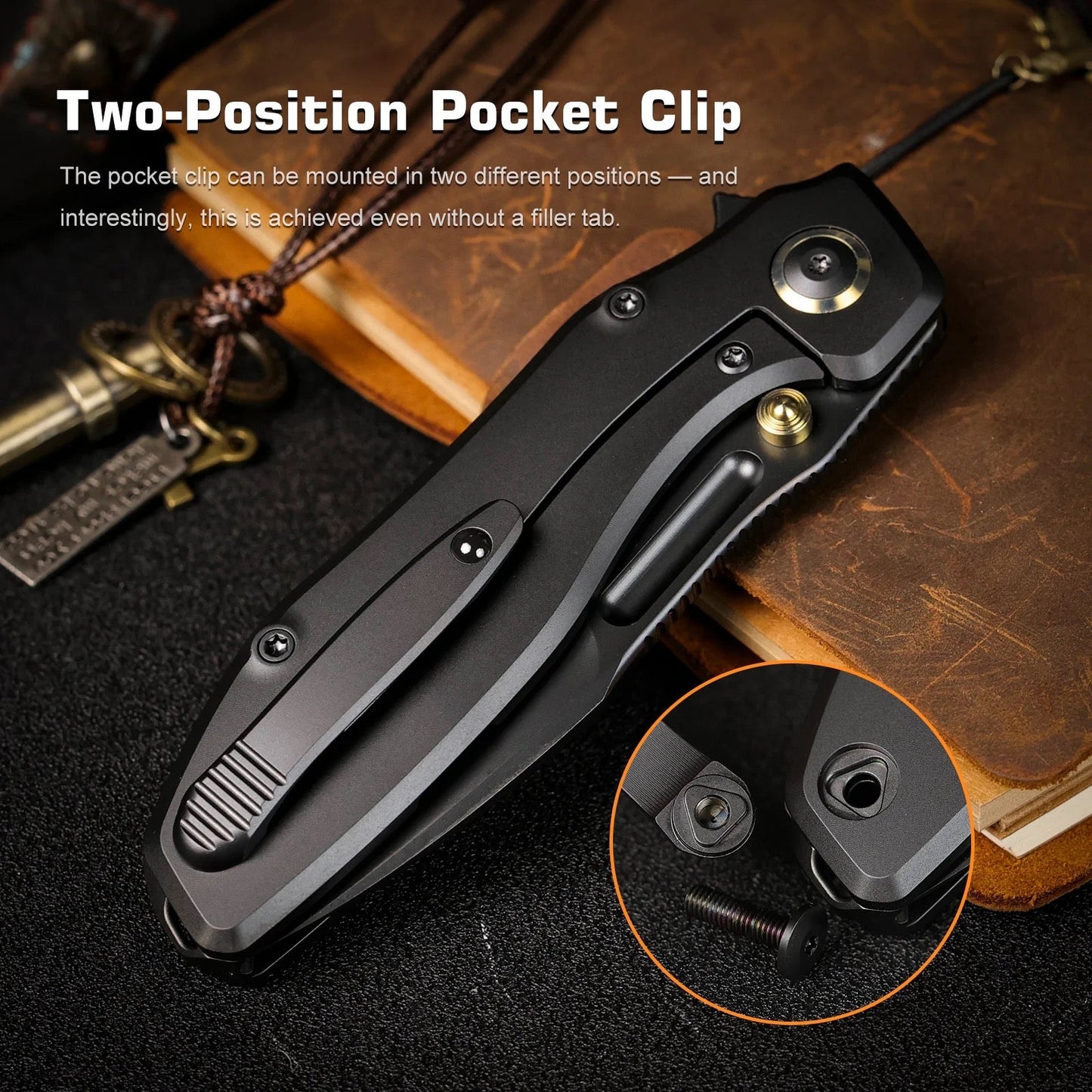Remette RT-TwoFace Knife 3.03" M390 Spear Point Blade – DLC Titanium Handle DSTF-D