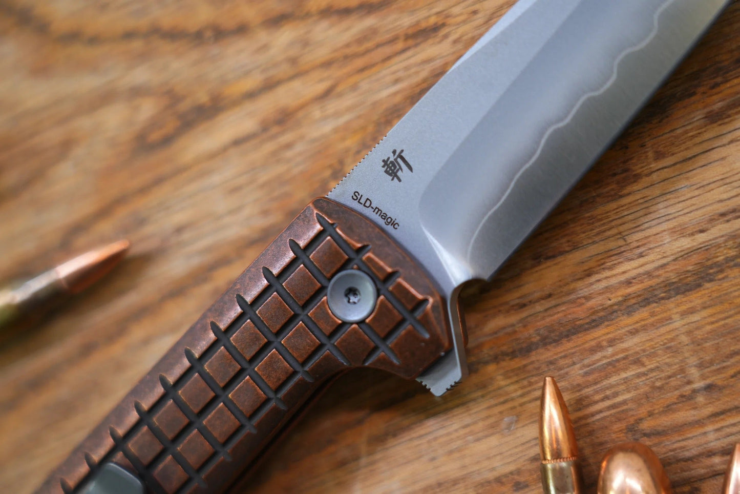North Mountain Blade Chop 2 COPPER 3.5in Japanese SLD-Magic SAN MAI Steel Frag Pattern Copper Handle