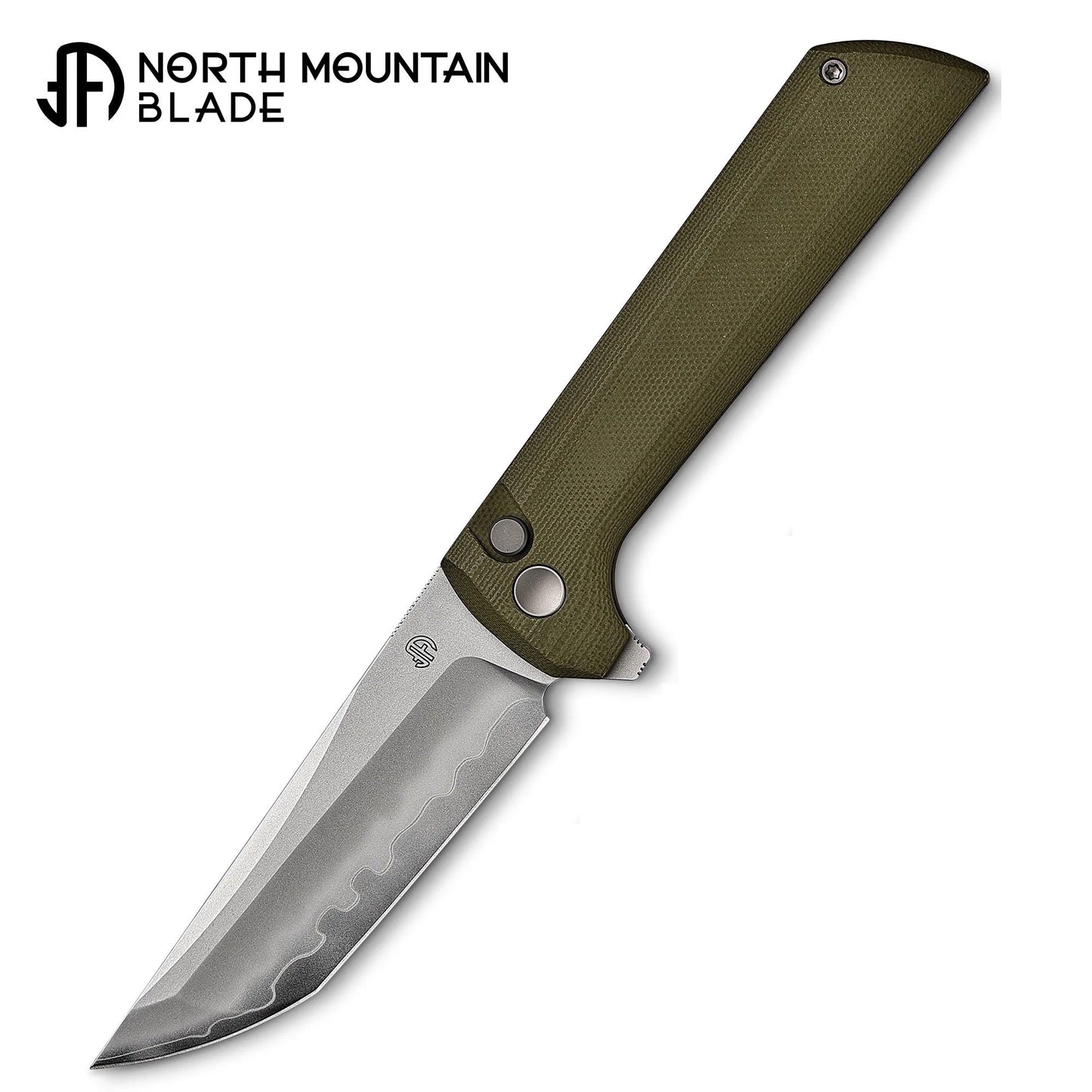 North Mountain Blade Chop 2 SLD-Magic San Mai Tanto Blade Green G10 Handle