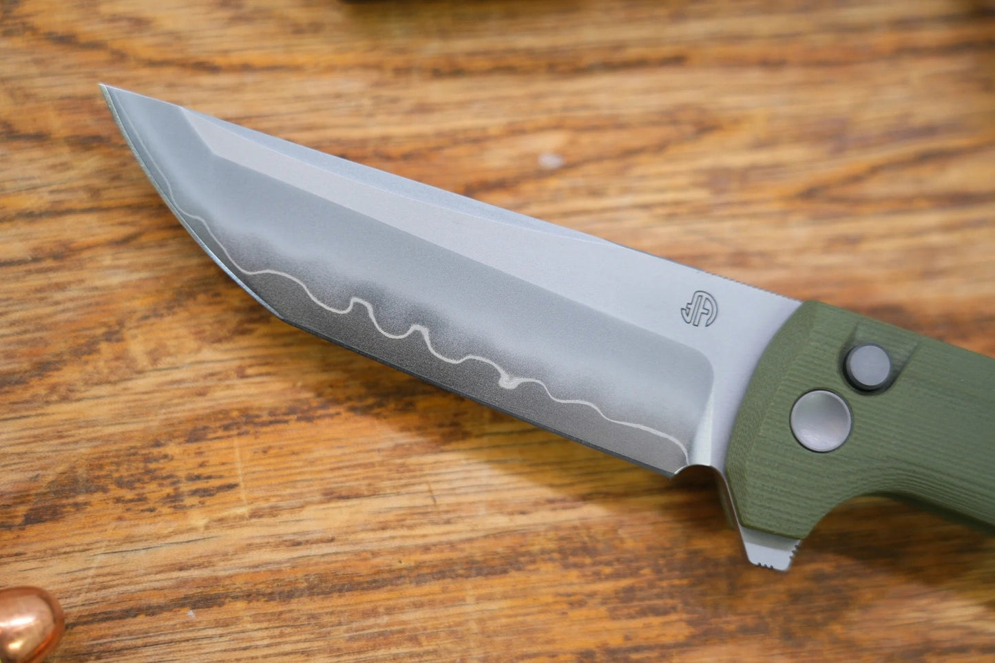 North Mountain Blade Chop 2 SLD-Magic San Mai Tanto Blade Green G10 Handle