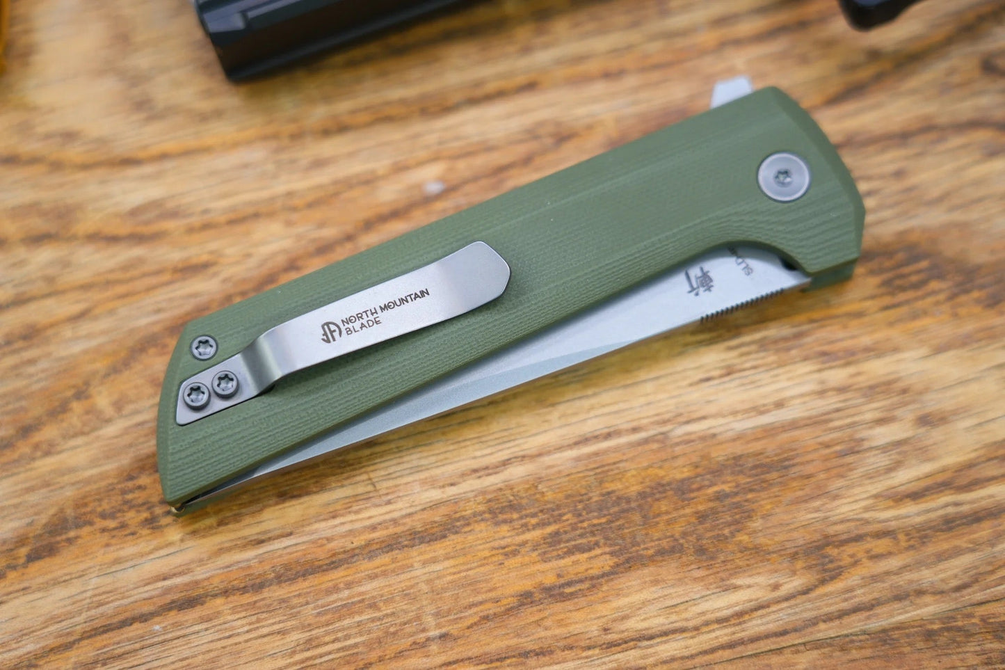 North Mountain Blade Chop 2 SLD-Magic San Mai Tanto Blade Green G10 Handle