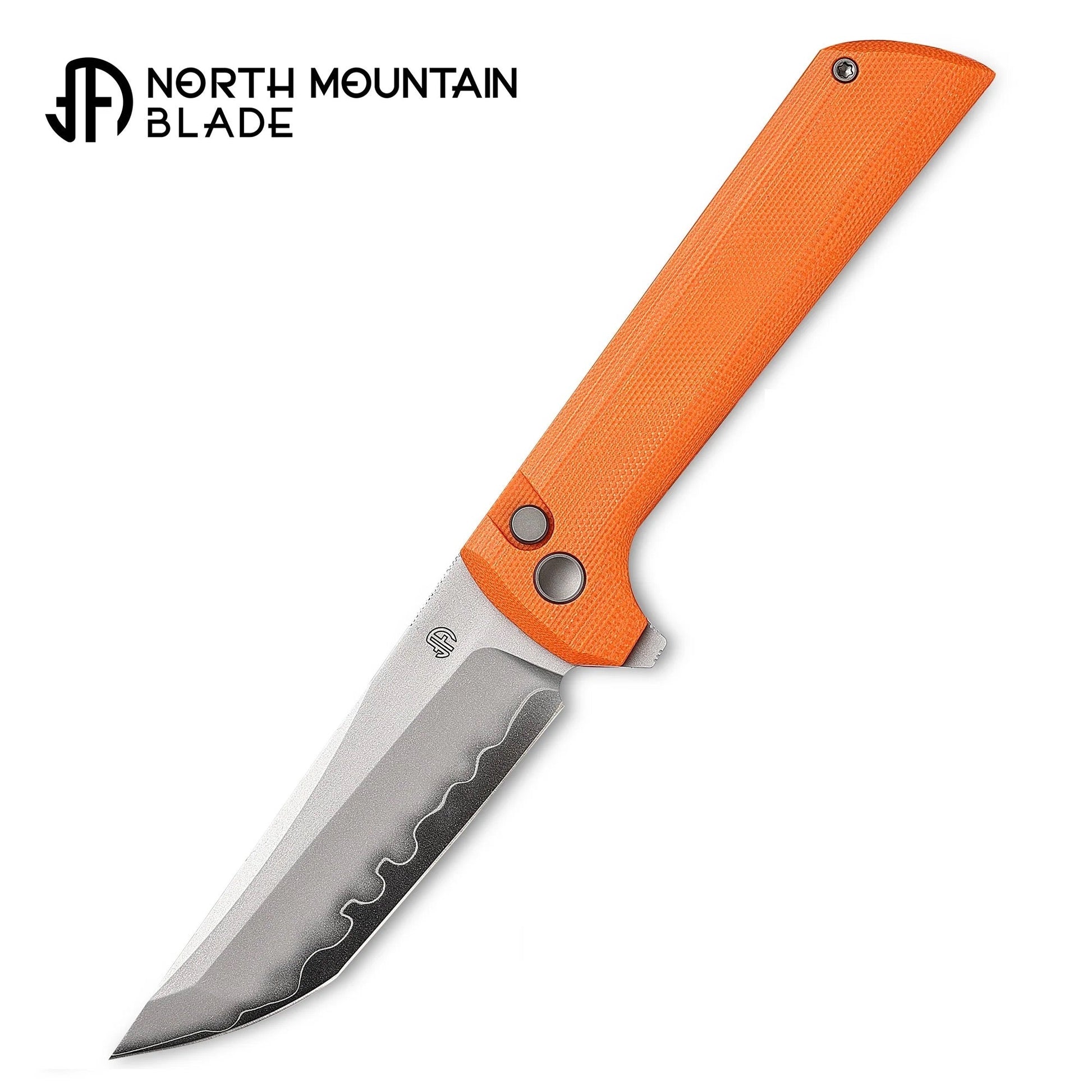 North Mountain Blade Chop2-OrangeG10 front view folding knife