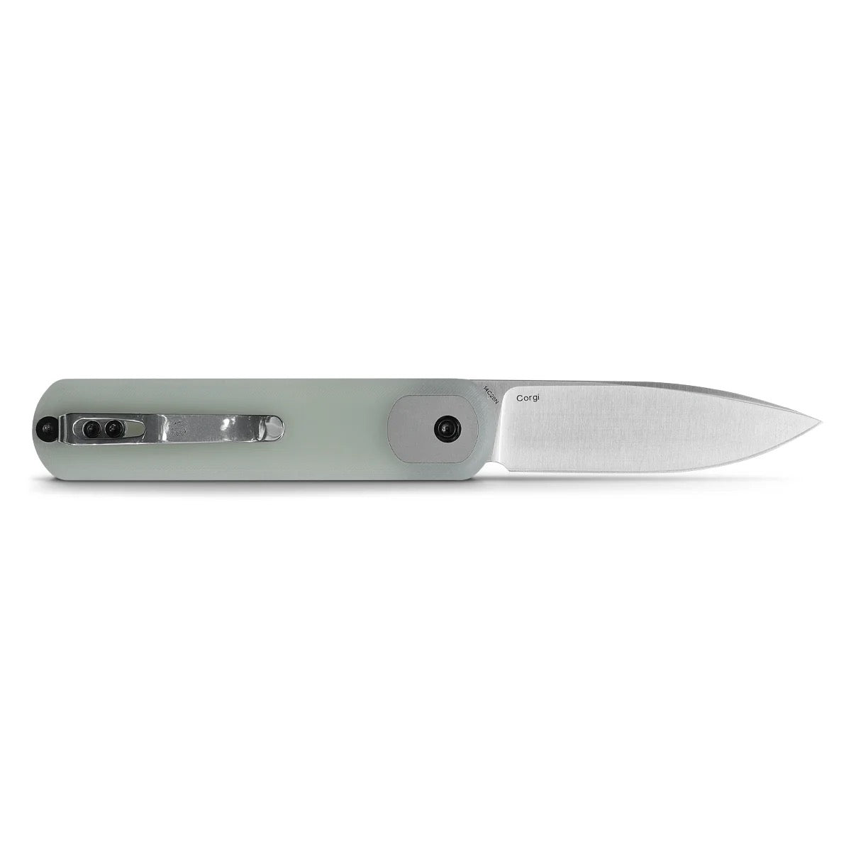 Vosteed Corgi 2.99in 14C28N Satin Blade Jade G10 Handles CG3S02