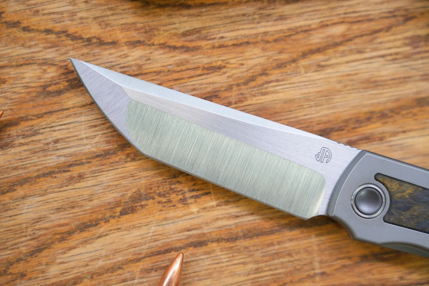 North Mountain Blade Kick Stop Chop Japanese Tanto M390 Blade Dark Matter Carbon Fiber Inlay Titanium handle