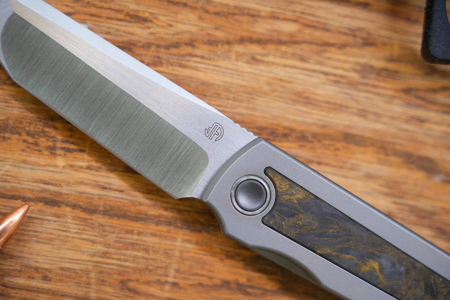 North Mountain Blade Kick Stop Chop Japanese Tanto M390 Blade Dark Matter Carbon Fiber Inlay Titanium handle