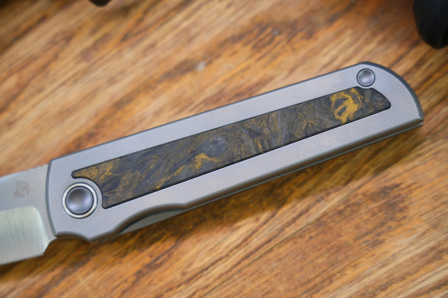 North Mountain Blade Kick Stop Chop Japanese Tanto M390 Blade Dark Matter Carbon Fiber Inlay Titanium handle