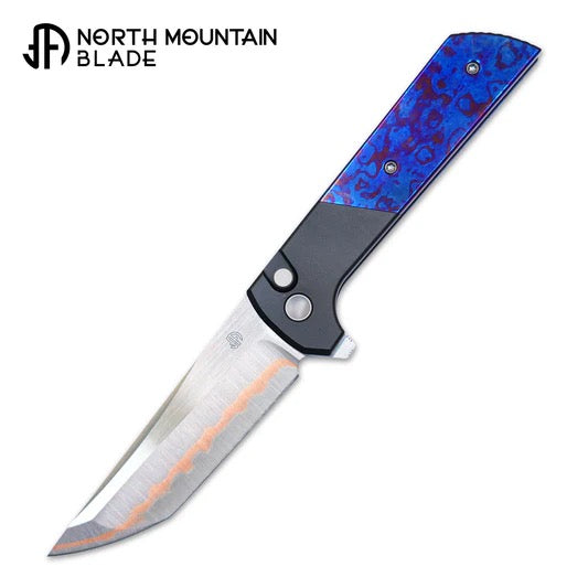 North Mountain Blade 2407-Ti-DM front view folding knife titanium handle