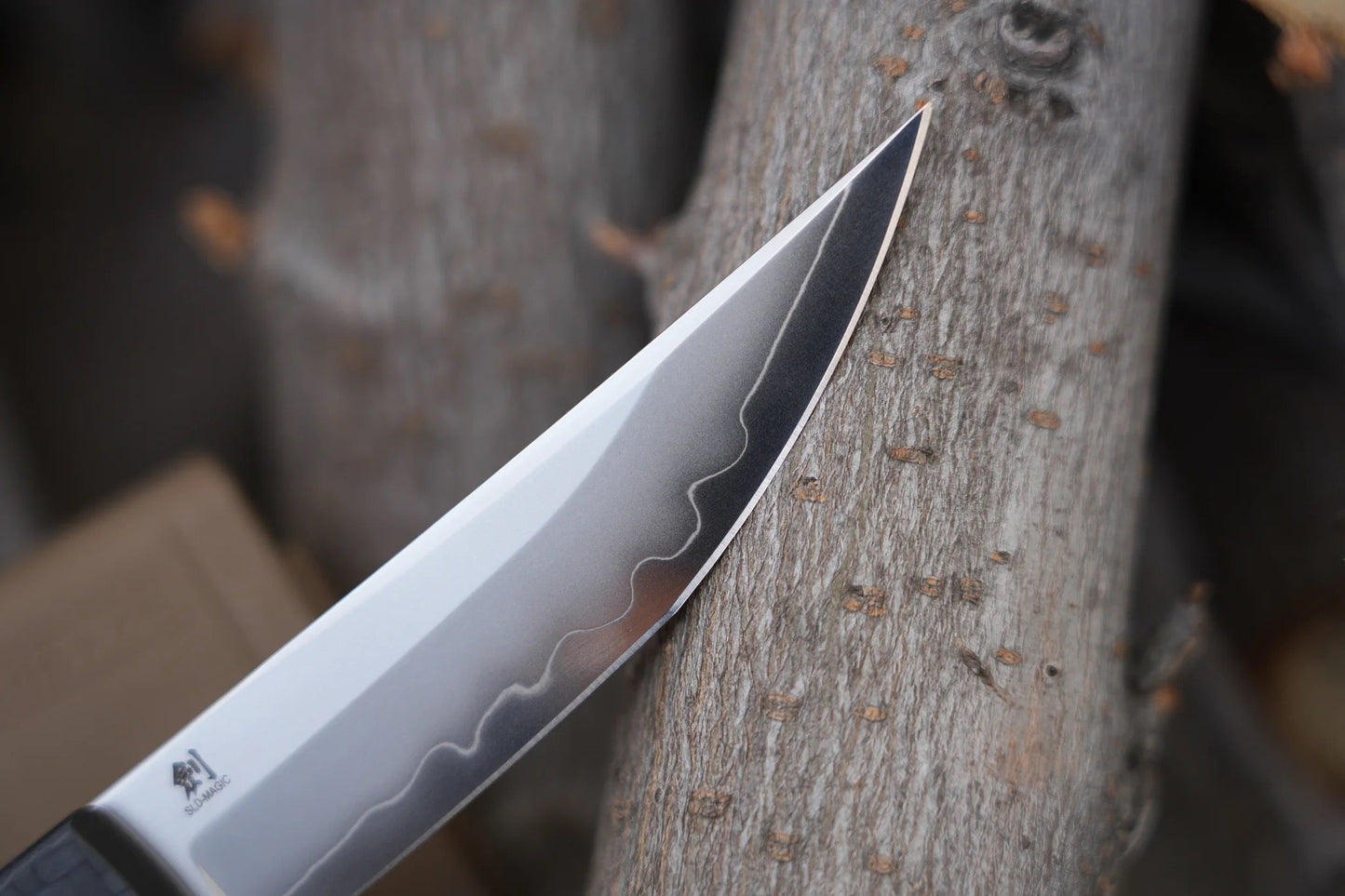 North Mountain Blade Kaiken Japanese Style Folding Knife 3.5in SLD-Magic Steel Carbon Fiber Handle