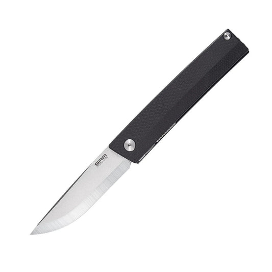 SRM Gent 401L-GB Folding Knife 2.4in 10Cr15CoMov Steel Black G10 Handle