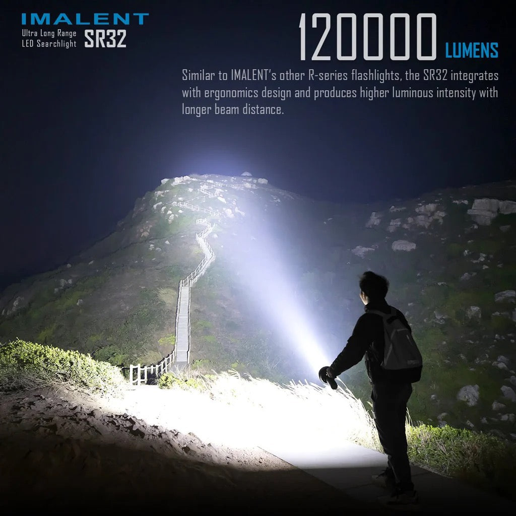 Imalent SR32 120,000 Lumen Rechargeable Longest Throw LED Flashlight