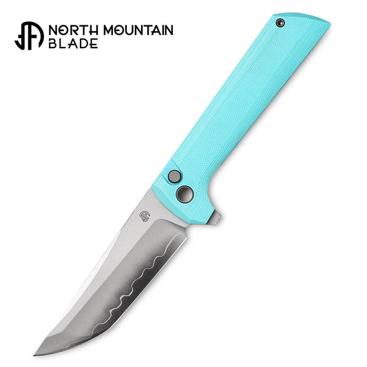 North Mountain Blade Chop 2 SLD-Magic San Mai Tanto Blade Sky Blue G10 Handle