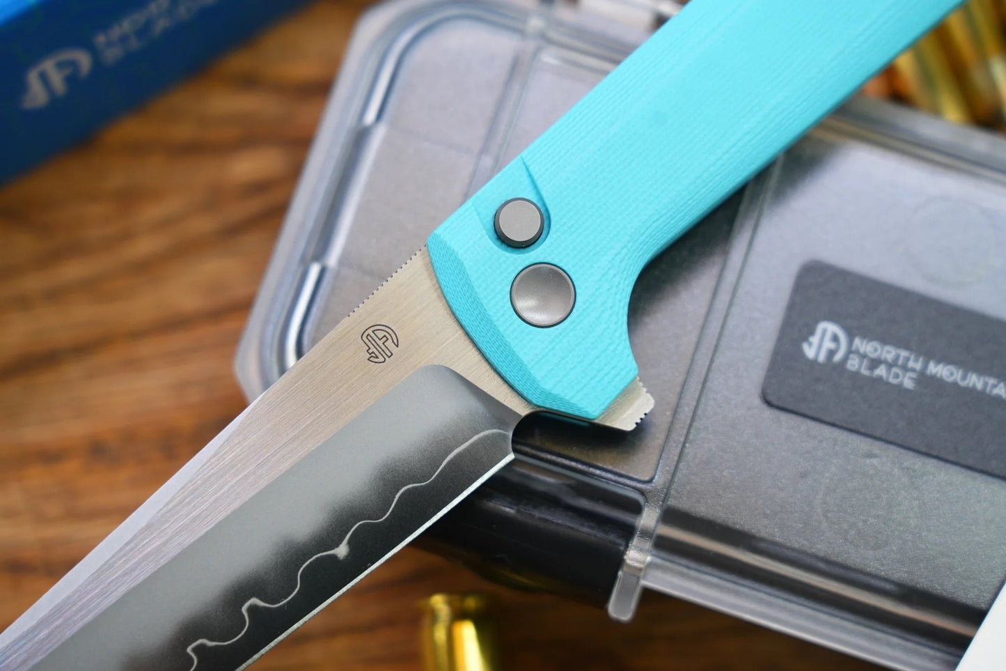North Mountain Blade Chop 2 SLD-Magic San Mai Tanto Blade Sky Blue G10 Handle