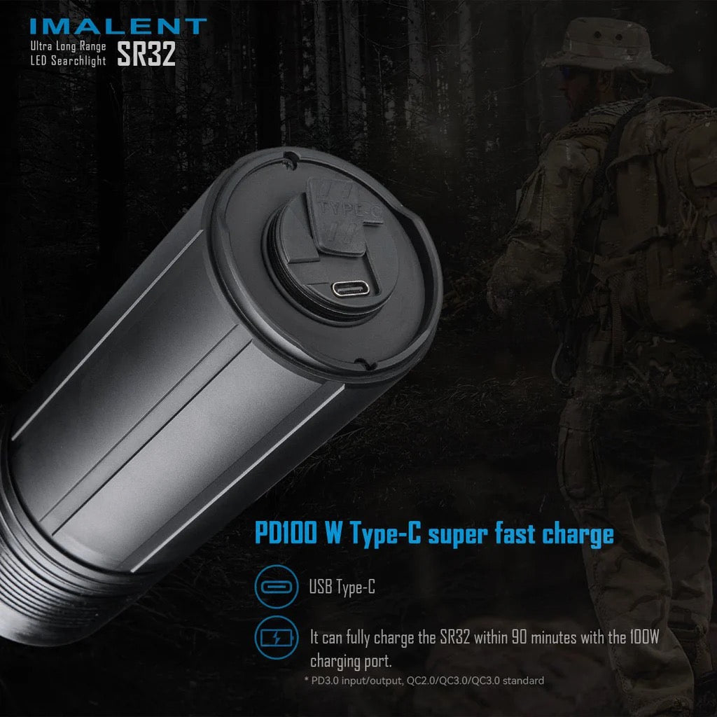 Imalent SR32 120,000 Lumen Rechargeable Longest Throw LED Flashlight