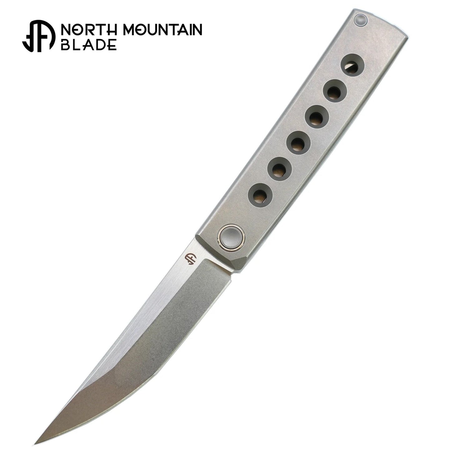 North Mountain Blade Kaiken-Ti-Hole folding knife front view image
