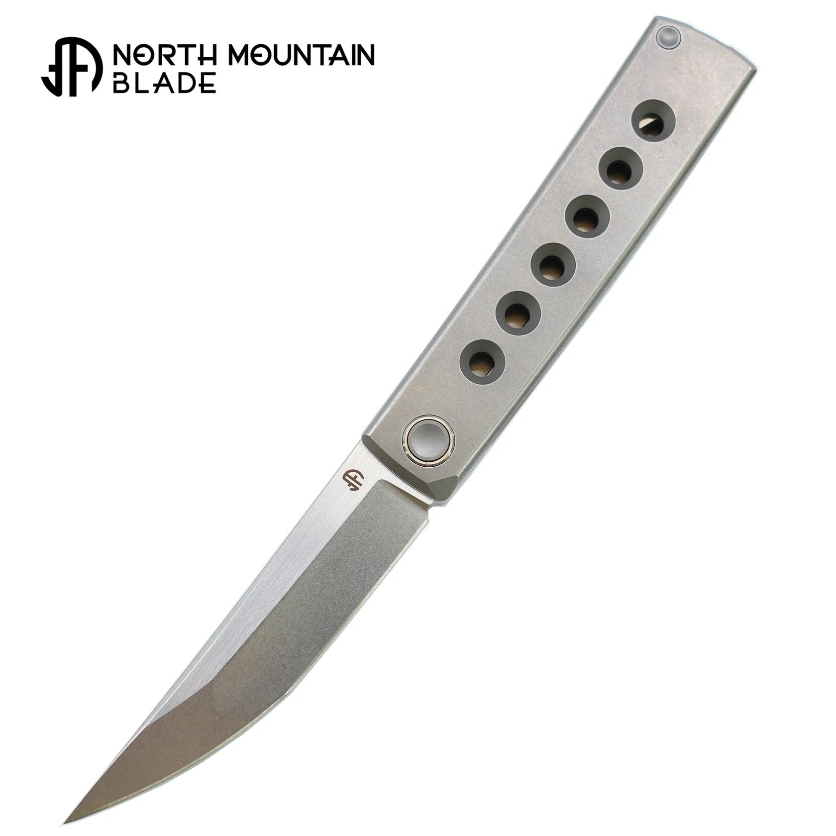 North Mountain Blade Kaiken-Ti-Hole folding knife front view image
