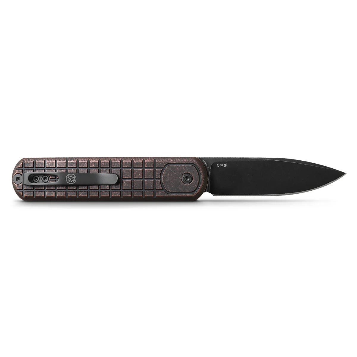 Vosteed Corgi CG29NTORF 2.99in Nitro-V Black Stonewashed Blade Copper Grid Handle