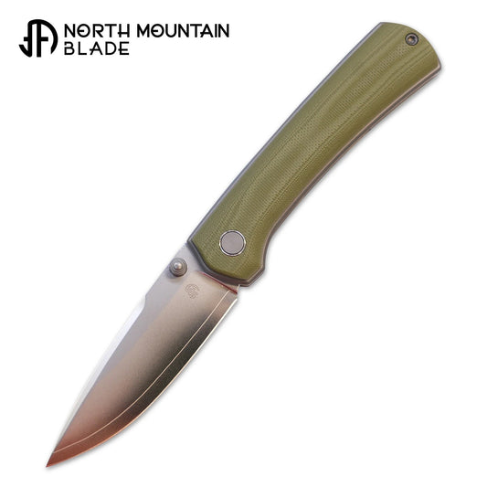 North Mountain Blade Ultra-GreenG10 front view folding knife