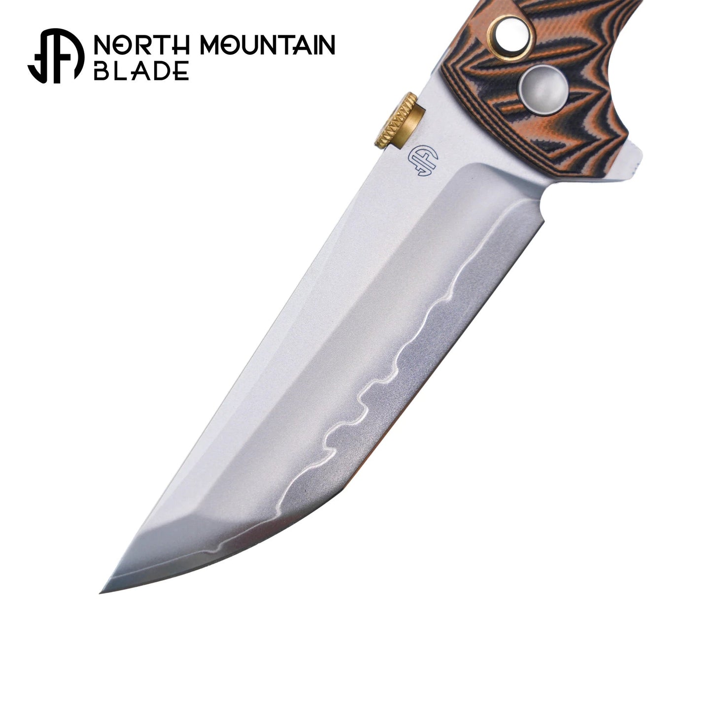 North Mountain Blade CHOP 2 3.5" SLD-MAGIC Button Lock Flipper Snake Skin G10 2406-BKSK