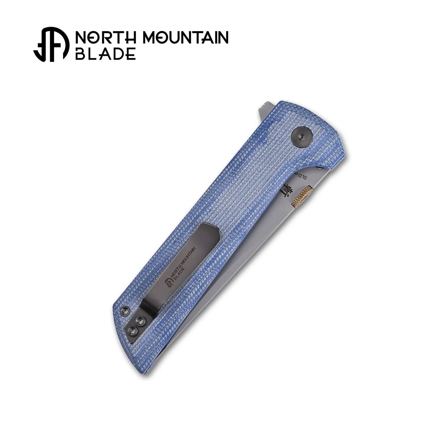 North Mountain Blade Chop2 3.5" SLD-MAGIC Blade Blue Canvas Micarta Handles 2406-BLMF